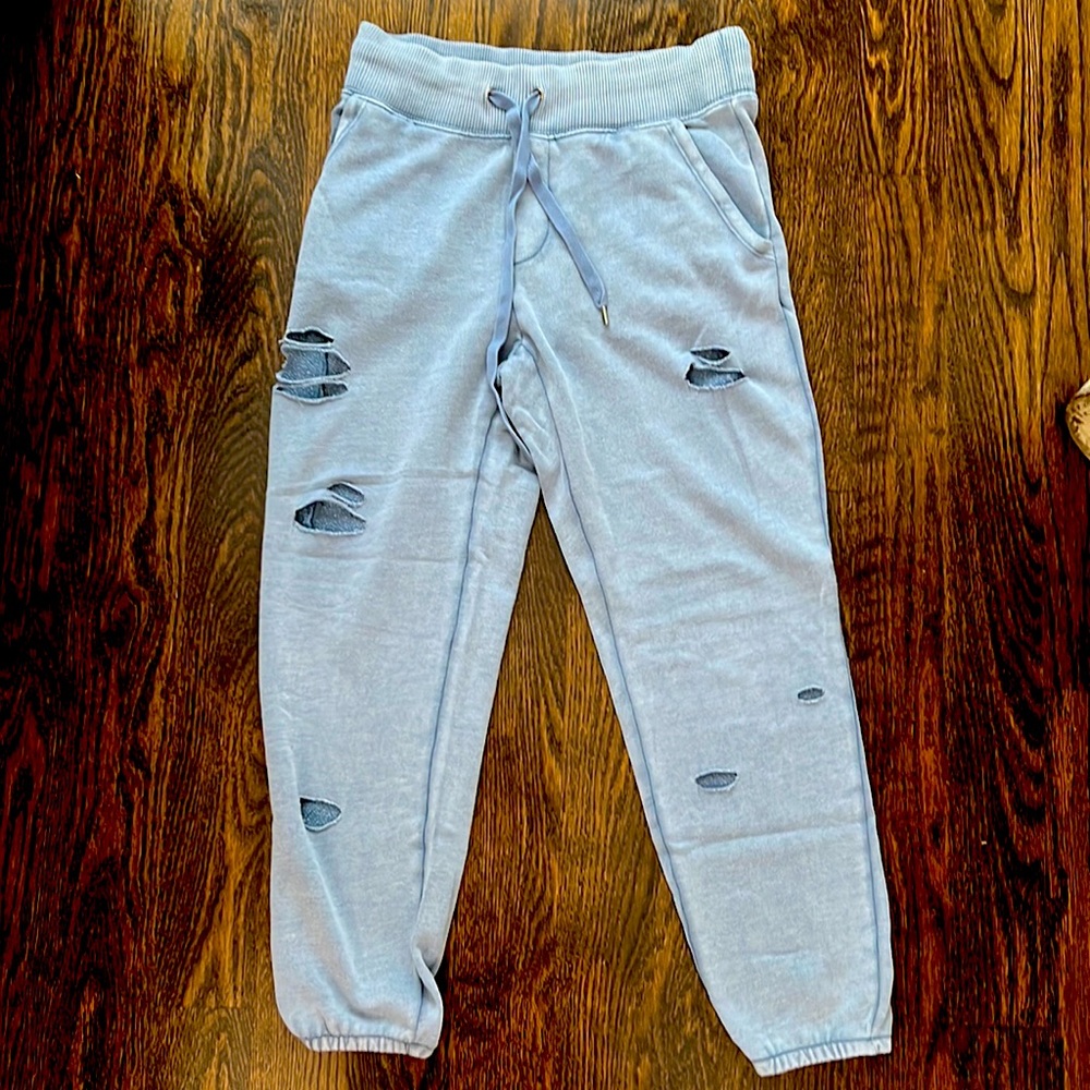 Aerie distressed joggers in blue size small